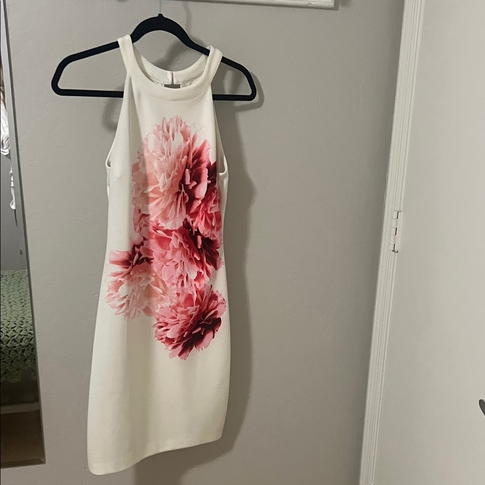 Guess Floral Mini Dress - White and Pink